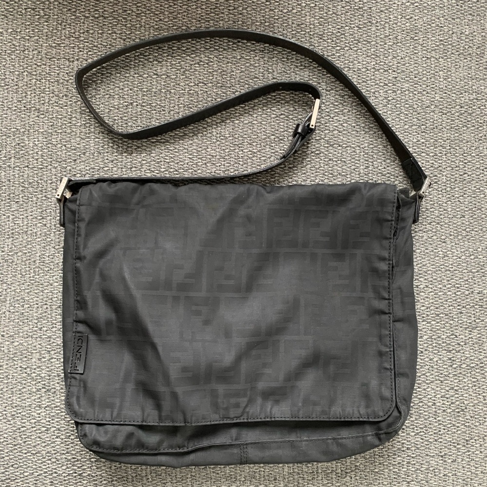 Fendi black zucca crossbody